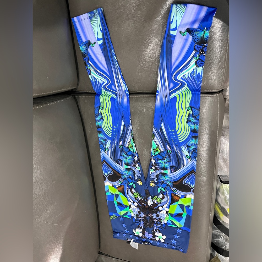 Just Cavalli Blue Floral Patterned leggings